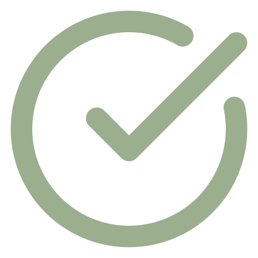 Green checkmark inside a circular arrow icon.